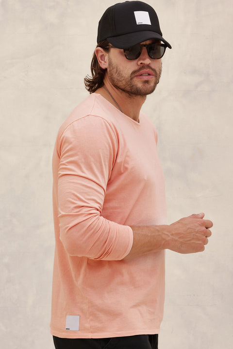 Men's Pollock Long Sleeve Mens T Shirt Dusty Rose