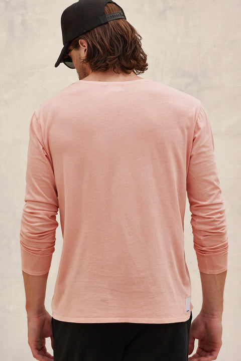 Men's Pollock Long Sleeve Mens T Shirt Dusty Rose