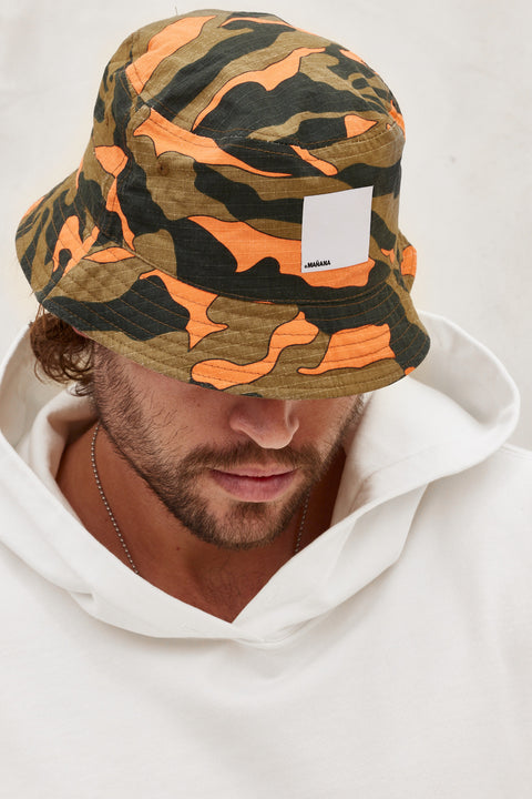 Men’s Orange Camo Bucket Hat