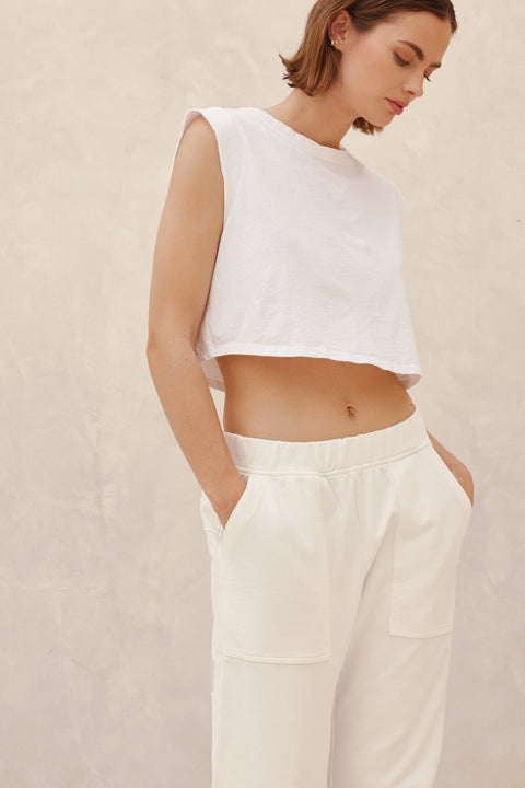 Women's Williams Crop Top White