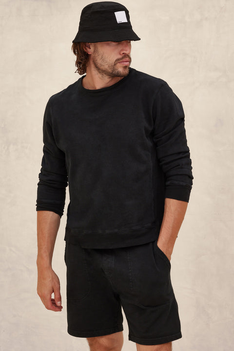 Men's Dean Midweight Crewneck Sweatshirts Vintage Black